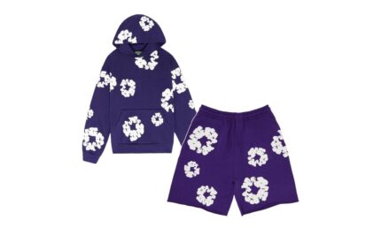 Denim Tears The Cotton Wreath Purple — Set (Hoodie & Shorts) authentique
