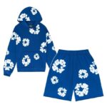 Denim Tears The Cotton Wreath Royal Blue — Set (Hoodie & Shorts) authentique