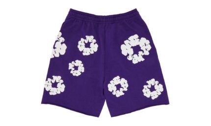 Denim Tears The Cotton Wreath Shorts Purple - vue 2