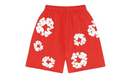 Denim Tears The Cotton Wreath Shorts Red authentique