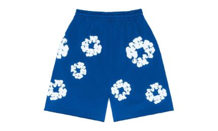 Denim Tears The Cotton Wreath Shorts Royal Blue - vue 2