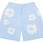 Denim Tears The Cotton Wreath Sweatshorts Powder Blue authentique