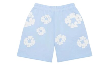 Denim Tears The Cotton Wreath Sweatshorts Powder Blue - vue 2