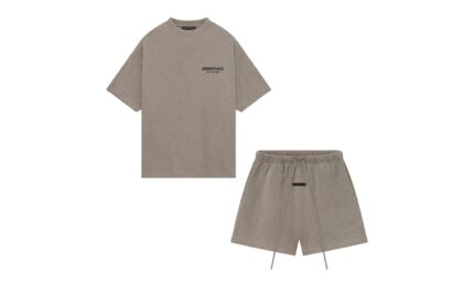Fear of God Essentials Heather Grey — Set (T-Shirt & Shorts) authentique