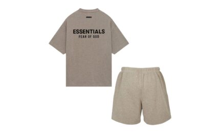 Fear of God Essentials Heather Grey — Set (T-Shirt & Shorts) - vue 2