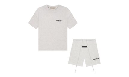 Fear of God Essentials Light Oatmeal — Set (T-Shirt & Shorts) authentique