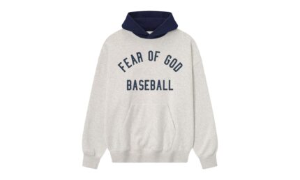 Fear of God Essentials MLB Sport Hoodie Oatmeal Heather/Midnight Navy authentique
