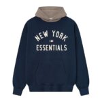 Fear of God Essentials Yankees Sport Hoodie Midnight Navy/Homstead Heather authentique
