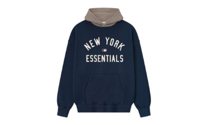 Fear of God Essentials Yankees Sport Hoodie Midnight Navy/Homstead Heather authentique