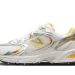 New Balance 530 White Vibrant Apricot Silver Metallic authentique