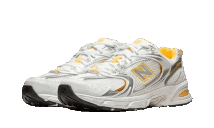 New Balance 530 White Vibrant Apricot Silver Metallic - vue 2