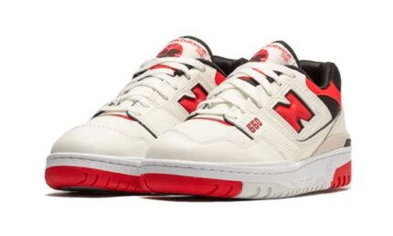 New Balance 550 Sea Salt True Red - vue 2