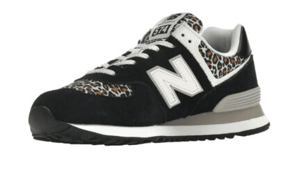 New Balance 574 Black Beige Leopard Print - vue 2