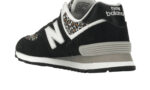 New Balance 574 Black Beige Leopard Print - vue 3