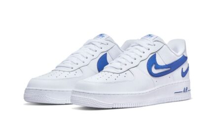 Nike Air Force 1 Low '07 FM Cut Out Swoosh White Game Royal - vue 2