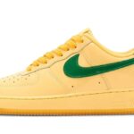 Nike Air Force 1 Low Patent Leather Topaz Gold Pine Green authentique