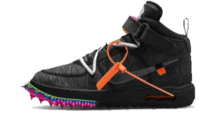 Nike Air Force 1 Mid Off-White Clear Black authentique