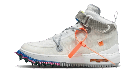 Nike Air Force 1 Mid Off-White Clear White authentique