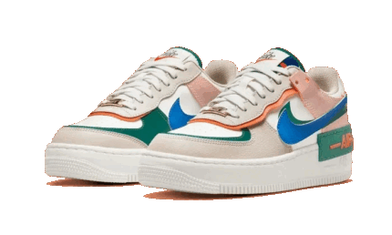 Nike Air Force 1 Shadow Sail Signal Blue Green - vue 2