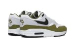 Nike Air Max 1 White Black Medium Olive - vue 3