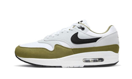Nike Air Max 1 White Black Medium Olive authentique