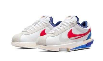 Nike Cortez 4.0 Sacai White University Red Blue - vue 2