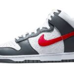 Nike Dunk High Embossed Basketball Grey Red authentique