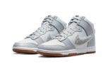 Nike Dunk High Retro Chenille Swoosh White Grey - vue 2