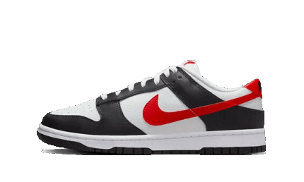 Nike Dunk Low Black White Red authentique