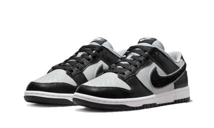 Nike Dunk Low Chenille Swoosh Grey Black - vue 2