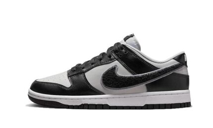 Nike Dunk Low Chenille Swoosh Grey Black authentique