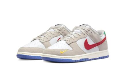 Nike Dunk Low Light Iron Ore Red Blue - vue 2