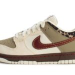Nike Dunk Low Retro Khaki Team Red Pearl White authentique