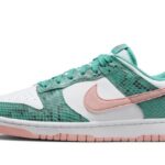 Nike Dunk Low Snakeskin Washed Teal Bleached Coral authentique