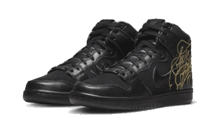 Nike SB Dunk High FAUST Black Gold - vue 2