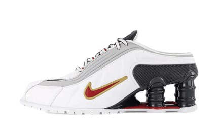 Nike Shox MR4 Mule Martine Rose Metallic Platinum Varsity Red authentique