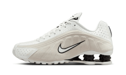 Nike Shox R4 White Black Suede authentique