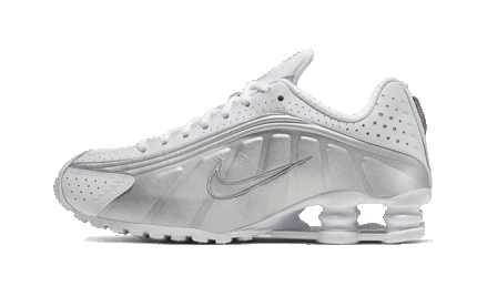 Nike Shox R4 White Metallic Silver authentique