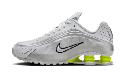 Nike Shox R4 White Metallic Silver Volt authentique