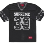 Supreme Bandana Football Jersey Black authentique