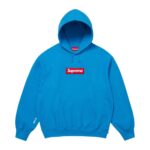 Supreme Box Logo Hooded Sweatshirt Cyan authentique