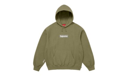 Supreme Box Logo Hooded Sweatshirt Light Olive authentique