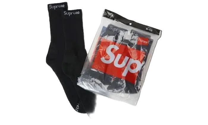 supreme-hanes-socks-black-820203 Supreme Hanes Socks Black authentique