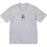 Supreme Prayer Card Box Logo Tee Heather Grey authentique