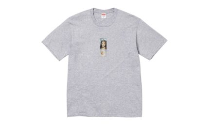 Supreme Prayer Card Box Logo Tee Heather Grey authentique